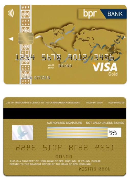 Burundi BPR  bank visa gold credit card